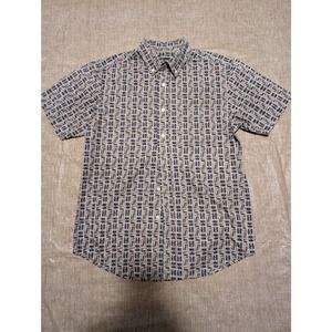 David Taylor Boy's Short Sleeve Button Up Geometric Pattern Size S/C